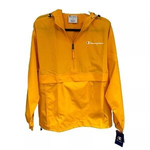 CHAMPION Jacket Men‎ Medium Yellow Water Resistant Waterproof Pullover